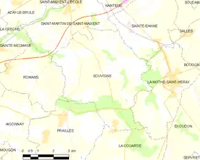 Poziția localității Souvigné