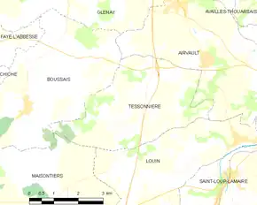 Poziția localității Tessonnière