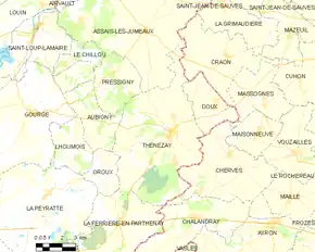 Poziția localității Thénezay