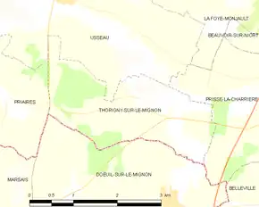 Poziția localității Thorigny-sur-le-Mignon