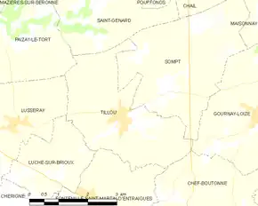 Poziția localității Tillou