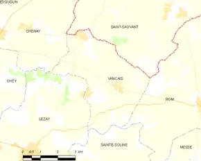 Poziția localității Vançais