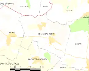Poziția localității Le Vanneau-Irleau