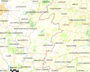 Poziția localității Vasles