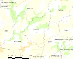 Poziția localității Xaintray