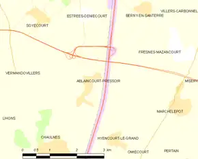 Poziția localității Ablaincourt-Pressoir