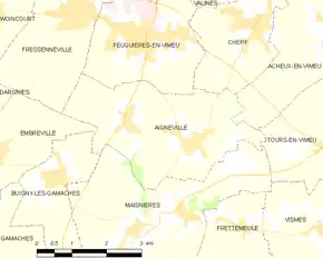 Poziția localității Aigneville