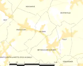 Poziția localității Allenay