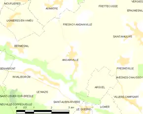 Poziția localității Andainville
