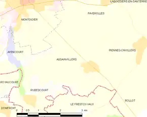 Poziția localității Assainvillers