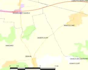Poziția localității Aubercourt