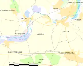 Poziția localității Aubigny