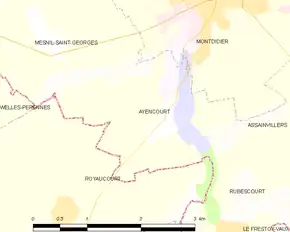 Poziția localității Ayencourt