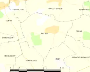 Poziția localității Baizieux