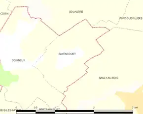 Poziția localității Bayencourt