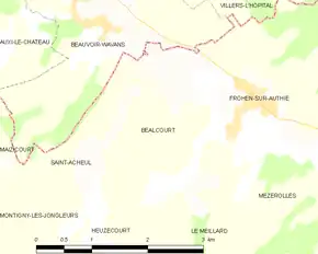 Poziția localității Béalcourt