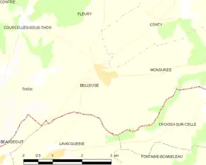 Poziția localității Belleuse