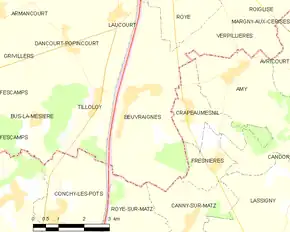 Poziția localității Beuvraignes