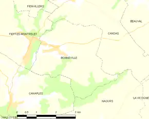 Poziția localității Bonneville