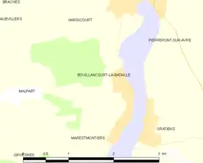 Poziția localității Bouillancourt-la-Bataille