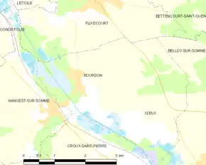 Poziția localității Bourdon