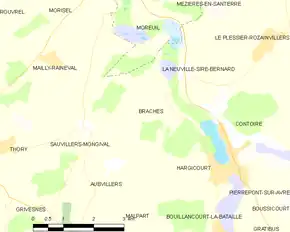 Poziția localității Braches