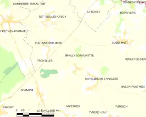 Poziția localității Brailly-Cornehotte