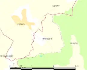Poziția localității Brévillers