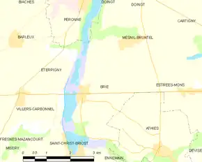 Poziția localității Brie