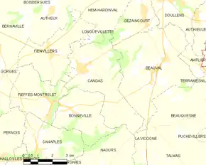 Poziția localității Candas