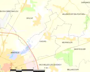 Poziția localității Caours