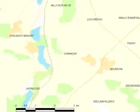 Poziția localității Chirmont