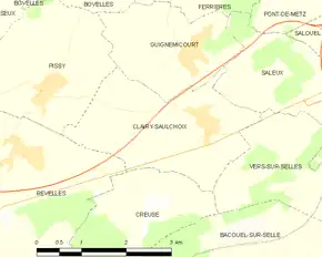 Poziția localității Clairy-Saulchoix