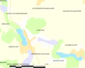 Poziția localității Contoire