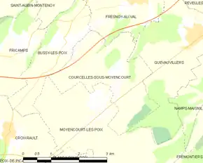 Poziția localității Courcelles-sous-Moyencourt