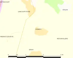 Poziția localității Crémery
