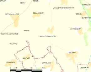 Poziția localității Cressy-Omencourt