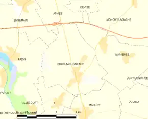 Poziția localității Croix-Moligneaux