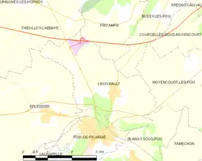 Poziția localității Croixrault