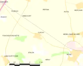 Poziția localității Curchy