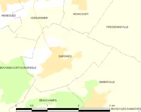 Poziția localității Dargnies
