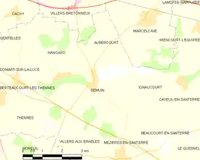 Poziția localității Démuin