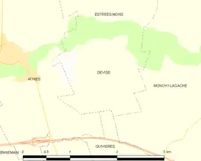 Poziția localității Devise