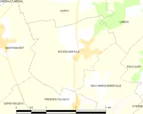 Poziția localității Doudelainville