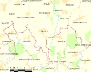 Poziția localității Ercheu