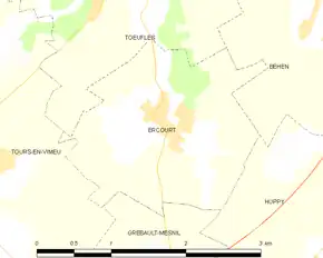 Poziția localității Ercourt