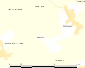 Poziția localității Ergnies