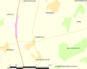 Poziția localității Essertaux