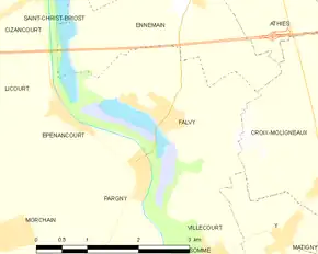 Poziția localității Falvy