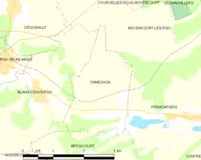 Poziția localității Famechon